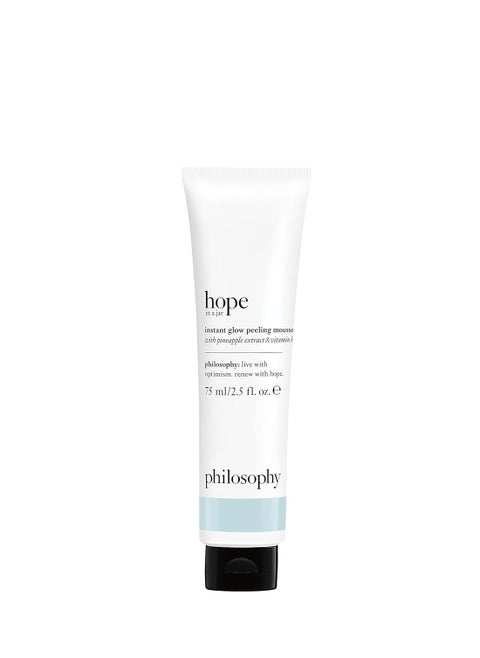 philosophy hope in a jar instant glow peeling mousse - with pineapple extract & witch hazel – delivers instantly glowing skin and even texture through exfoliation and enzymatic complex - 2.5 fl oz.