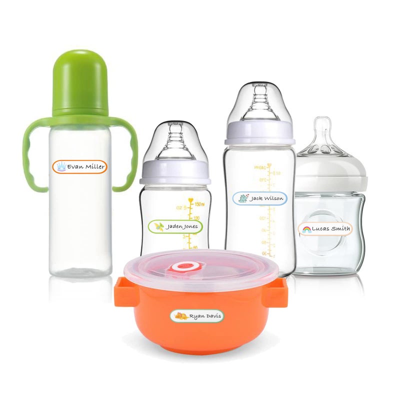 Coowayze Waterproof Baby Bottle Labels for Daycare, 80PCS School Name Label Stickers for Kids Stuff Personalized, Self Laminating, Dishwasher Safe, Preschool Toddler Name Tags for Sippy Cup Water Bottle - Image 5
