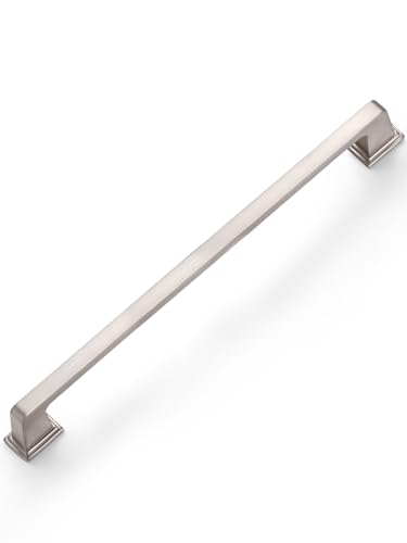 SORWDUERM 5 Pack Brushed Nickel Cabinet Pulls Square 756192mm Hole Center Silver Cabinet Handles Drawer Pulls Cupboard Kitchen Hardware - Image 1