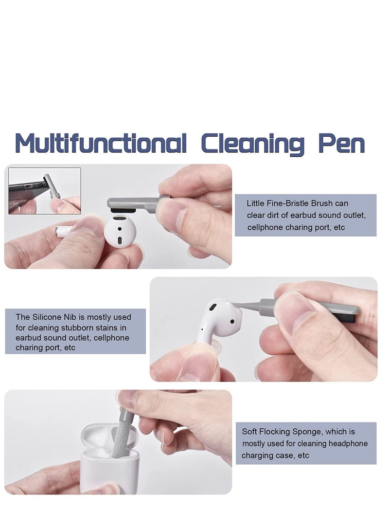 Cleaner Kit 6 in 1 for Airpod Multifunctional Keyboard Cleaner Earbud Cleaning Kit Tool with Cleaning Pen for iPhone Laptop Tablet PC Screen Keyboard Bluetooth Earphones - Image 5