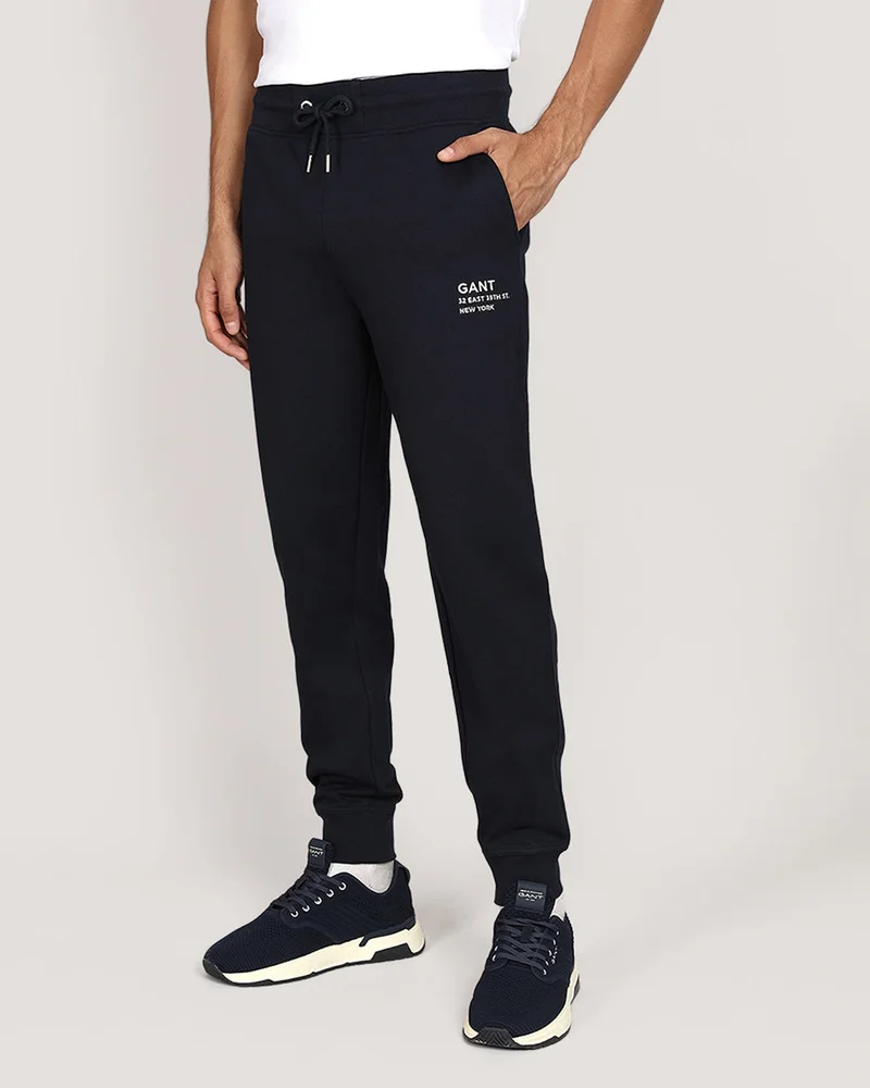 GANT Script Graphic Jersey Sweatpants - Navy