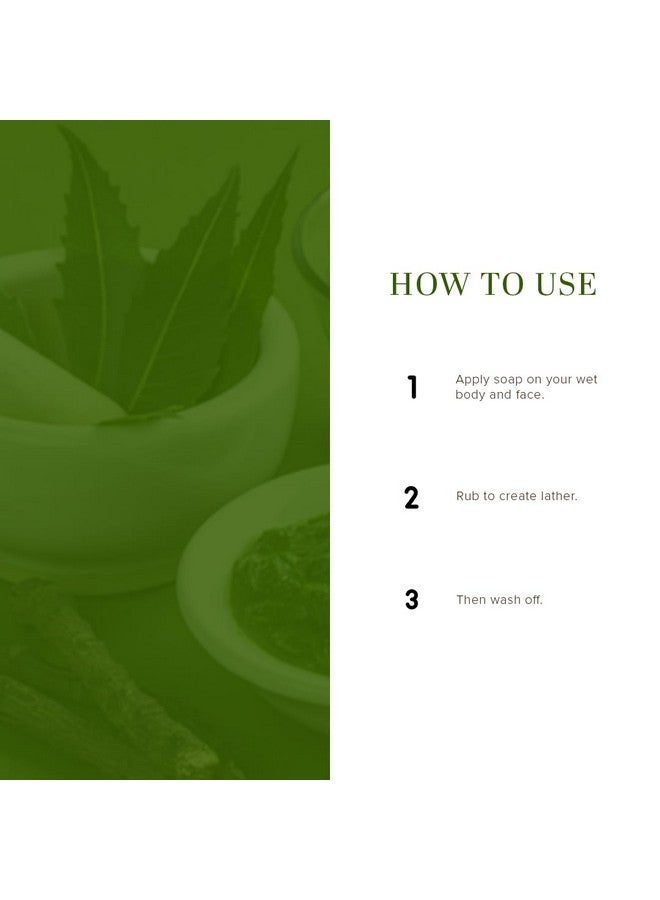 Khadi Natural صابون النيم النقي 125 ج صابون استحمام عشبي لعلاج حب الشباب صابون طبيعي مع زيوت أساسية صابون مضاد للبكتيريا مناسب لجميع أنواع البشرة عبوة من 2 - Image 3