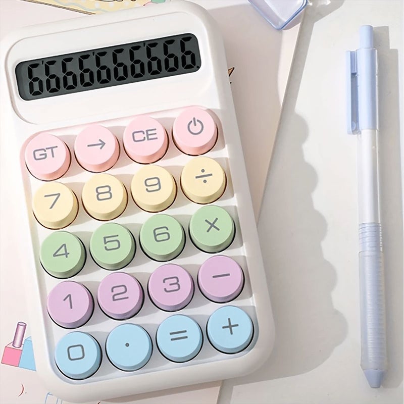 1 2pcs Portable Green Desktop Calculator Easy To Operate Suitable For Office Use Essential - Image 4