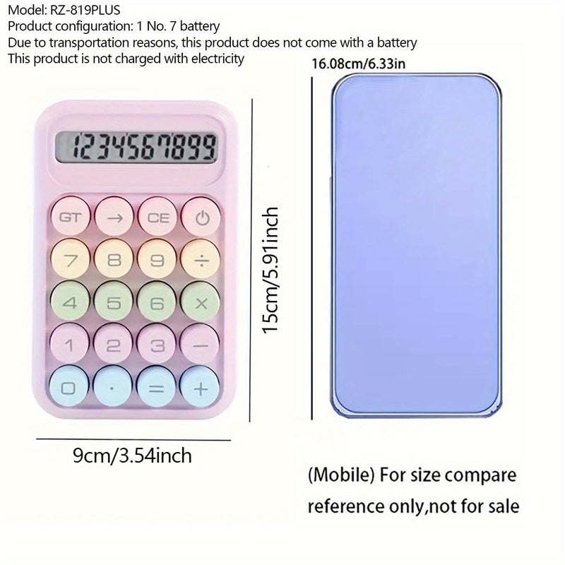 1 2pcs Portable Green Desktop Calculator Easy To Operate Suitable For Office Use Essential - Image 3