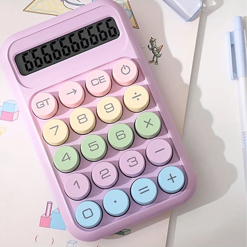 1 2pcs Portable Green Desktop Calculator Easy To Operate Suitable For Office Use Essential - Image 5