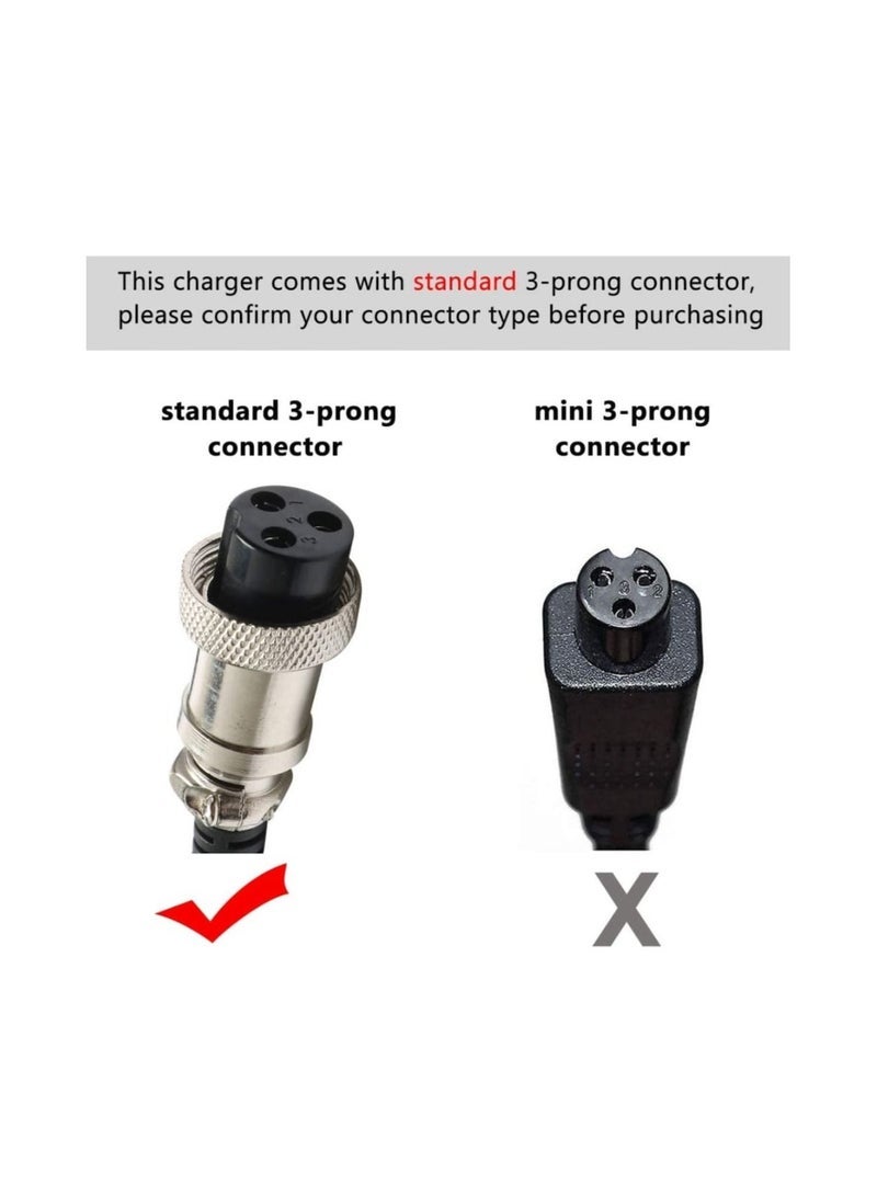 تايجر Electric Scooter Battery Charger 24V 1.5A Compatible with Razor E100 E200 E300 E125 E150 E175 E500 PR200 E225 E325 MX350 MX400 ZR350 Pocket Mod Sports & Dirt Quad – 3-Prong Inline Smart Adapter - Image 4