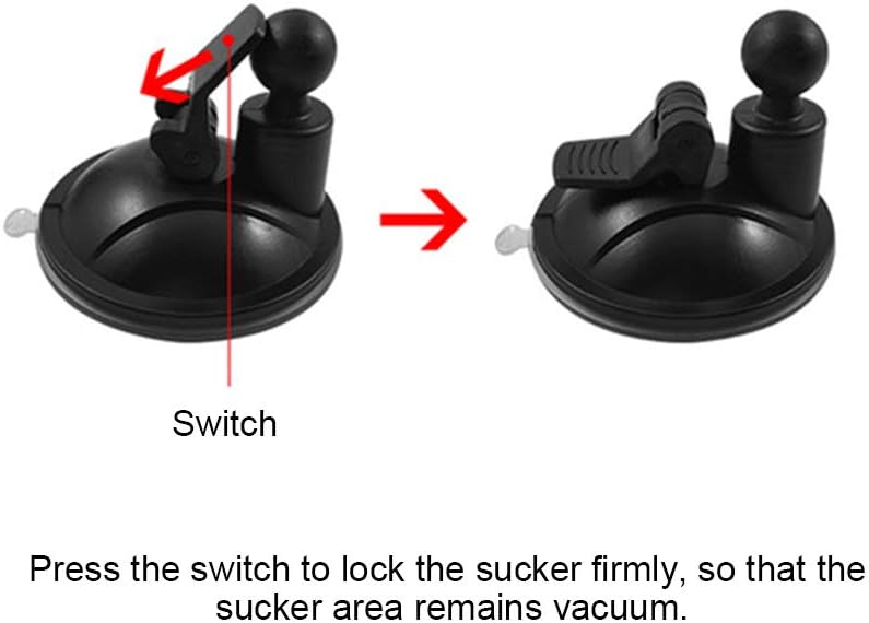 klarako 2pcs Car Dash Cam Mount Holder, ABS 360 Degree Adjustable Driving Video Recorder Sucker Bracket Vacuum Sucker GPS Suction Cup Holder 65mm Card Slot for Car GPS Navigator(Black) - Image 4