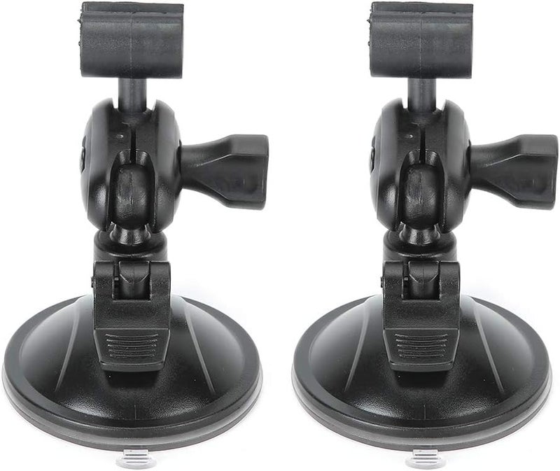 klarako 2pcs Car Dash Cam Mount Holder, ABS 360 Degree Adjustable Driving Video Recorder Sucker Bracket Vacuum Sucker GPS Suction Cup Holder 65mm Card Slot for Car GPS Navigator(Black) - Image 1