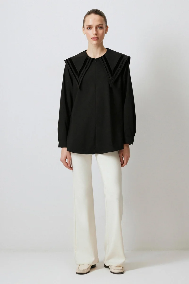 Touche Wide Collar Viscose Tunic