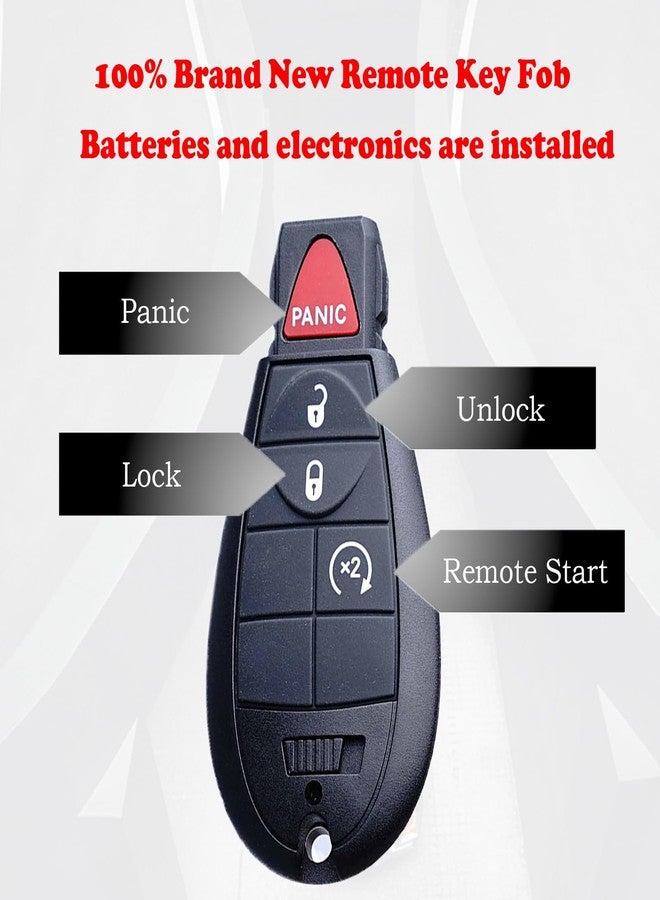MechanMagic مفتاح MechanMagic FOBIK بديل متوافق مع شاحنات دودج رام 1500 و2500 و3500 موديلات 2009-2012، وجيرني، وتشالنجر، وجراند كارافان، وجيب جراند شيروكي، وكوماندير، مع خاصية الدخول بدون مفتاح والتحكم عن بعد في التشغيل - Image 5