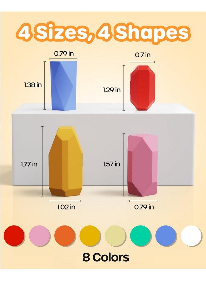 D-FantiX 39 PCS Silicone Sorting Stacking Rocks Stones, Sensory Learning Montessori Toys for 3 4 5 6 Year Old Kids, Educational Stacking Toys Building Blocks for Toddlers - Image 5