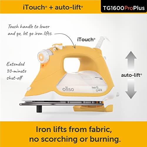 oliso TG1600 ProPlus Smart Iron with Auto-Lift – 1800 Watt Steam Iron for Clothes, Sewing, Quilting & Crafting – Diamond Ceramic-Flow Soleplate, Butterscotch - Image 2