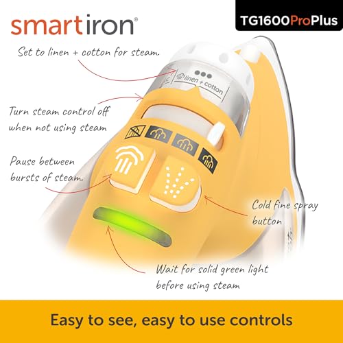oliso TG1600 ProPlus Smart Iron with Auto-Lift – 1800 Watt Steam Iron for Clothes, Sewing, Quilting & Crafting – Diamond Ceramic-Flow Soleplate, Butterscotch - Image 5