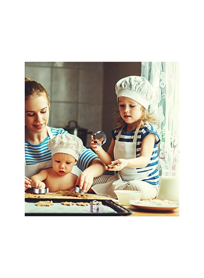 S-TOP Cake Mold Mousse Rings 304 Food Grade Stainless Steel Cake Circle Cake Mold with Pusher, 8cm Diameter, Set of 6 Easy to Use Clean Dishwasher Safe Durable and Heat Resistant (Round) - Image 5