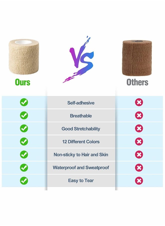 Generic 6 Self-Adhesive Adhesive Wrap Bandages 2" X 5 Yards, Sports Wrap Tape, Breathable Wound Tape, Bandage Wrap for Wrist  - Image 3