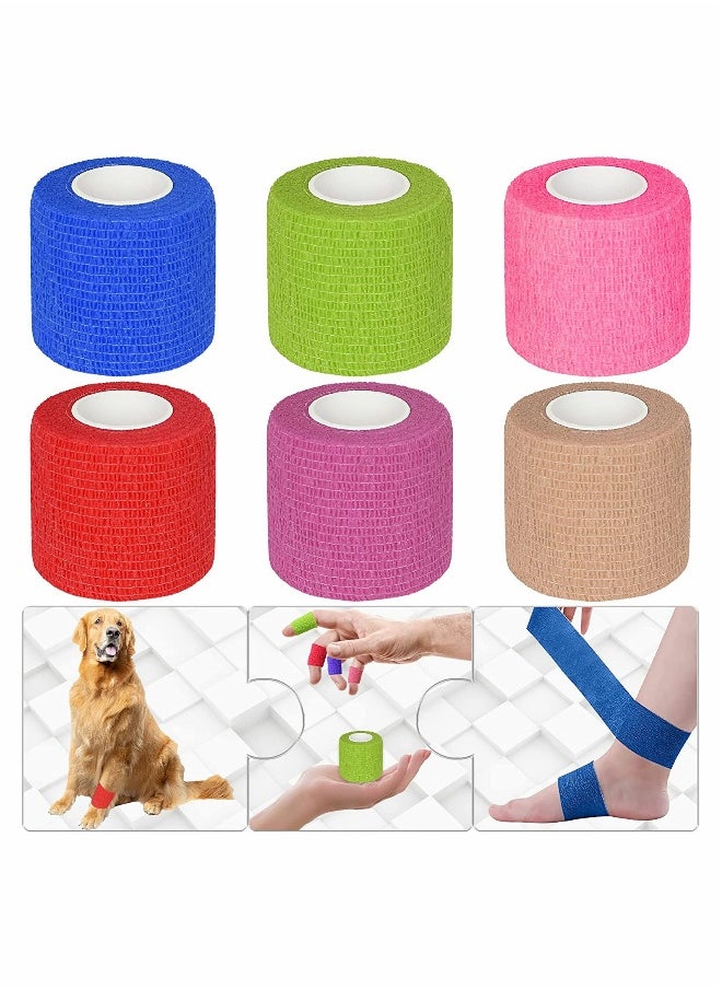Generic 6 Self-Adhesive Adhesive Wrap Bandages 2" X 5 Yards, Sports Wrap Tape, Breathable Wound Tape, Bandage Wrap for Wrist  - Image 1