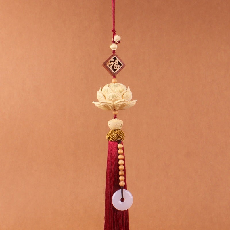 Creative Lotus Car Pendant Charm Wine Red 