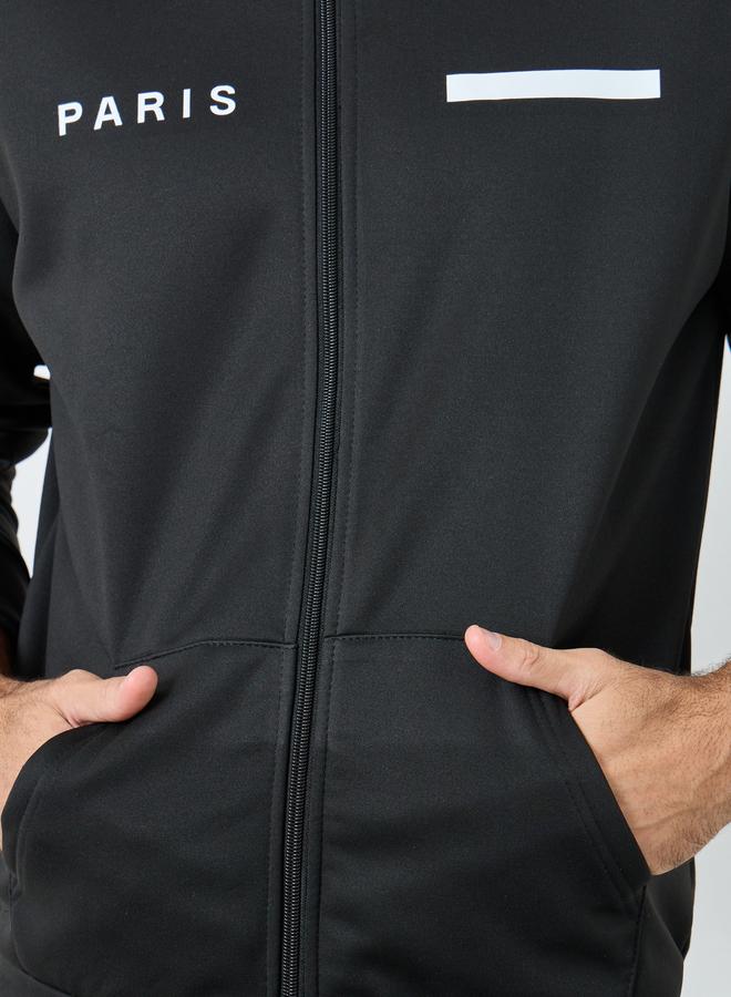 Take Two Men Black Zip-Up Inner Fleece Hooded Jacket - Image 3