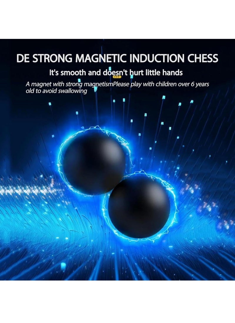 Magnetic Chess Game Set with Punishment Wheel,Fun Table Top Multiplayer Strategy Game with 20 Rocks,Magnet Chess Game Battle Chess Board,Interactive Educational Toys for Kids
