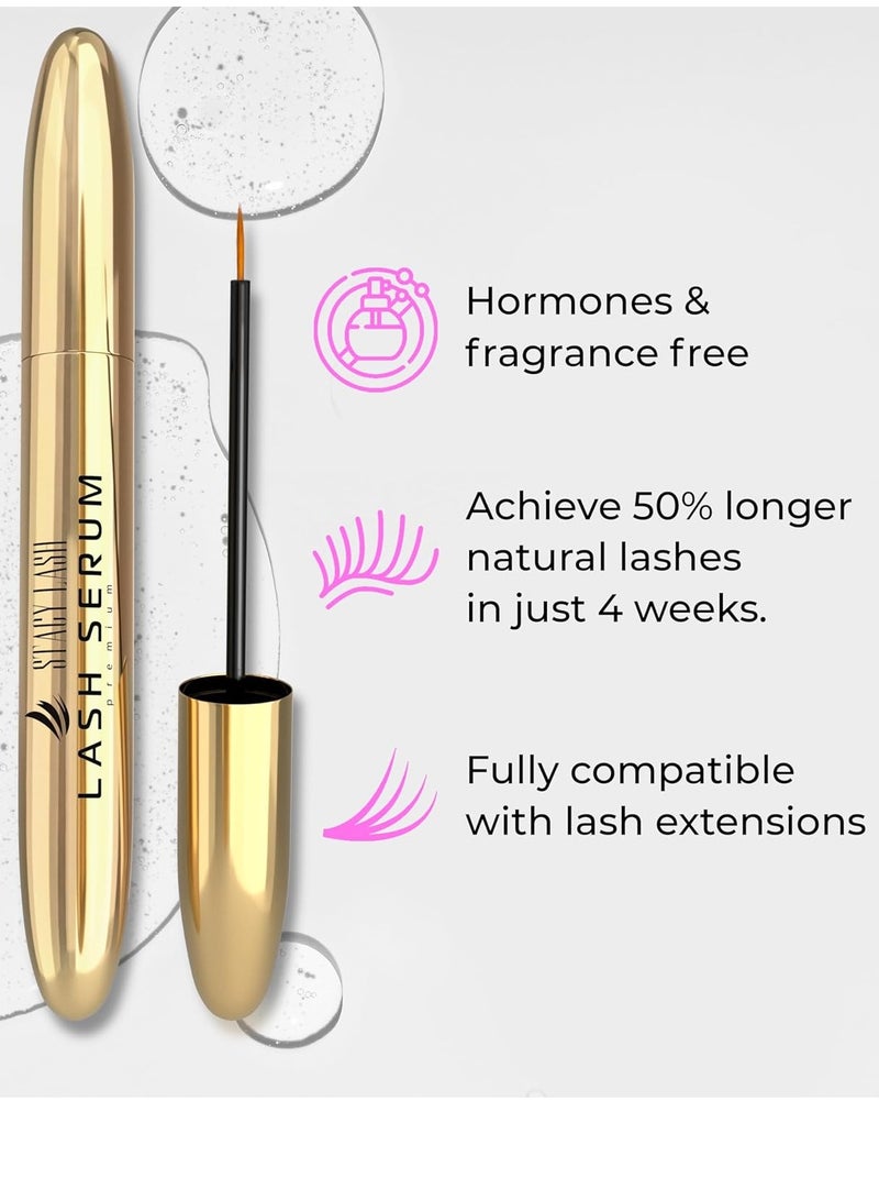 Stacy Lash Growth Serum (0.17fl.oz / 5ml) | Eyebrow & Eyelash Enhancing Serum for Natural Lashes & Brows | Lash Serum for Eyelash Growth and Thickness