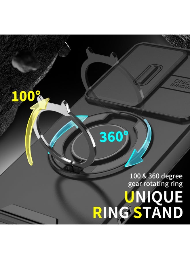 KENSUO for Samsung S25 Ultra  MagSafe Case with Slide Camera Cover, Strong Magnet, 360° Magnetic Ring Stand, Shockproof Drop Protection, Anti-Scratch, Four Corners Full Camera Protective Kickstand Cover  - Image 3