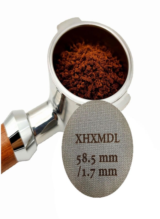 شاشة قرص إسبريسو XHXMDL، عبوتان، مقاس 58 مم - 58.5 مم، فلتر إسبريسو لسلة فلتر بورتافلتر مقاس 58 مم، شاشة إسبريسو قابلة لإعادة الاستخدام بسماكة 1.7 مم (150 ميكرومتر)، مصنوعة من الفولاذ المقاوم للصدأ 316 - Image 4