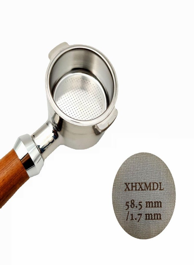 شاشة قرص إسبريسو XHXMDL، عبوتان، مقاس 58 مم - 58.5 مم، فلتر إسبريسو لسلة فلتر بورتافلتر مقاس 58 مم، شاشة إسبريسو قابلة لإعادة الاستخدام بسماكة 1.7 مم (150 ميكرومتر)، مصنوعة من الفولاذ المقاوم للصدأ 316 - Image 3