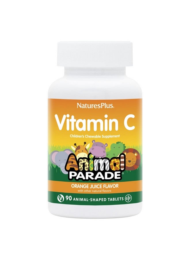 Natures Plus NaturesPlus Animal Parade Vitamin C Children's Chewable - Natural Orange Juice Flavor - 90 Animal-Shaped Tablets, Pack of 4 - Vegan, Vegetarian, Gluten Free - 180 Total Servings - Image 1