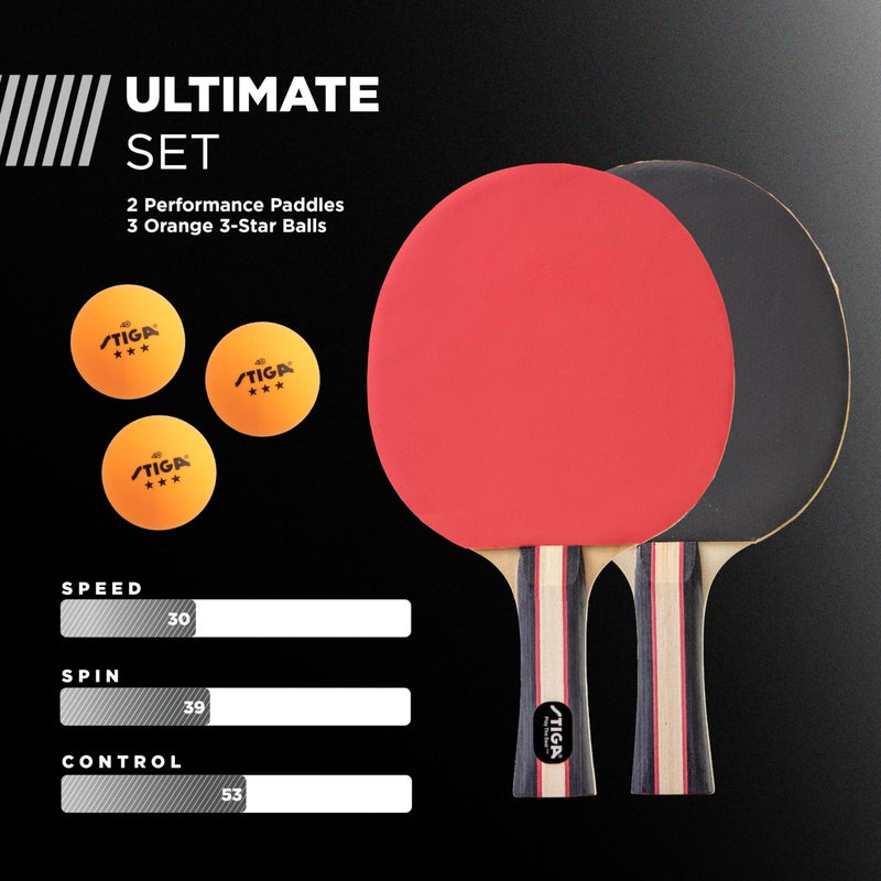 STIGA Performance 2 Player Ping Pong Set â€“ 2 Table Tennis Rackets, 3 â€“ 3 Star Orange Balls Included - Image 3