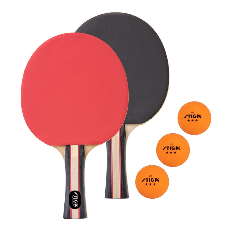 STIGA Performance 2 Player Ping Pong Set â€“ 2 Table Tennis Rackets, 3 â€“ 3 Star Orange Balls Included - Image 1