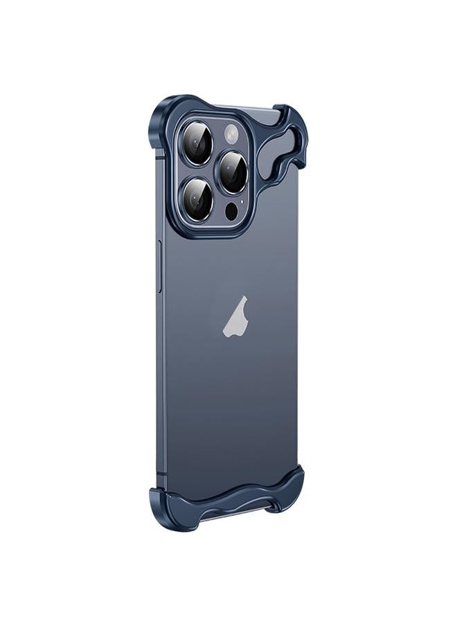 S-TOP Case For iPhone 13 Pro Max Frameless Metal Corner Pad Phone Case with Lens Film - Image 1