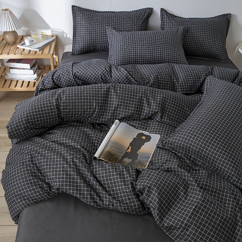 Retro Minimalist Nordic Style Striped Duvet Cover Three-Piece Set, Duvet Cover + 2 Pillowcases, Softer, More Skin-Friendly, More Breathable Duvet Cover Bedding, Suitable for All Seasons - Image 5