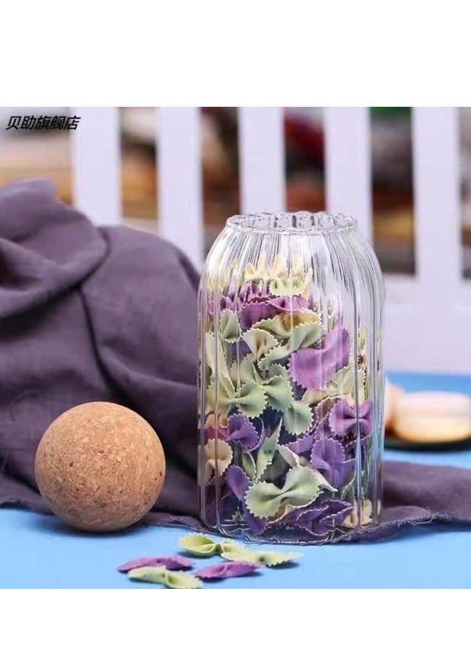 سبيس شوب طقم جرة زجاجية كريستالية بغطاء من خشب الخيزران النقي جدًا (1000 مل)  - Image 2