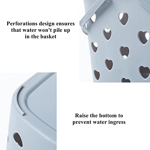 Peohud 4 Pack Portable Shower Caddy Basket, Plastic Storage Basket with Handle, Caddy Organizer Bin for Bathroom, College Dorm, Pantry, Kitchen - Image 4