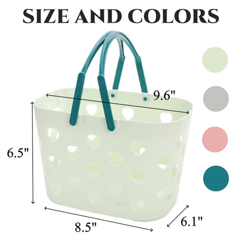 Peohud 4 Pack Portable Shower Caddy Basket, Plastic Storage Basket with Handle, Caddy Organizer Bin for Bathroom, College Dorm, Pantry, Kitchen - Image 2