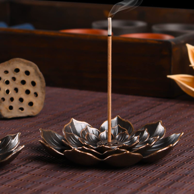 SLKIJDHFB Incense Burner - Lotus Stick Incense Holder 6 Incense Holes with Detachable Ash Catcher 2Pcs - Image 4