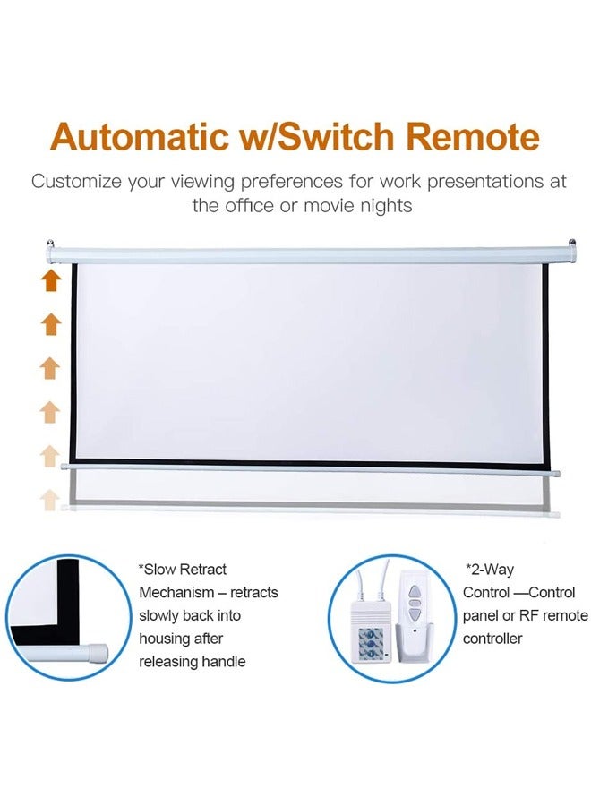 Taimi 147.5-Inch Wall Mount Electric Projector Screen 300x225cm Motorized with Remote Control for Business/School/Office/Meeting  - Image 3