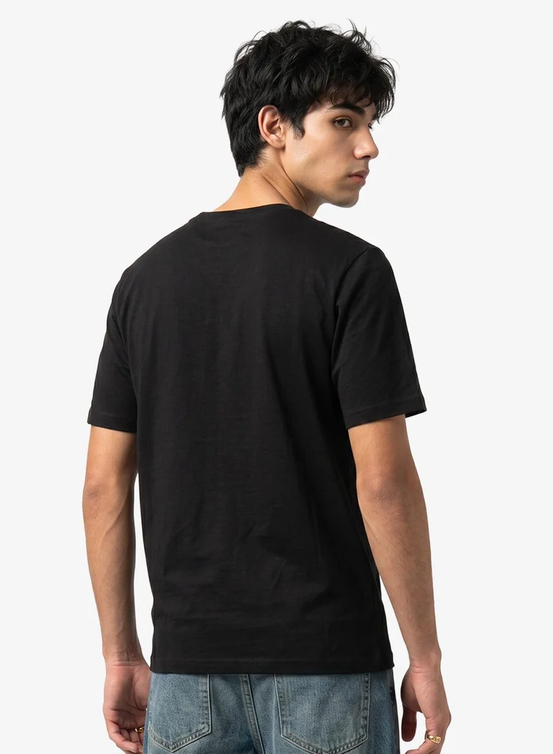 JACK & JONES Black SCAN Logo Crew Neck T-Shirt for Men | Best Price UAE