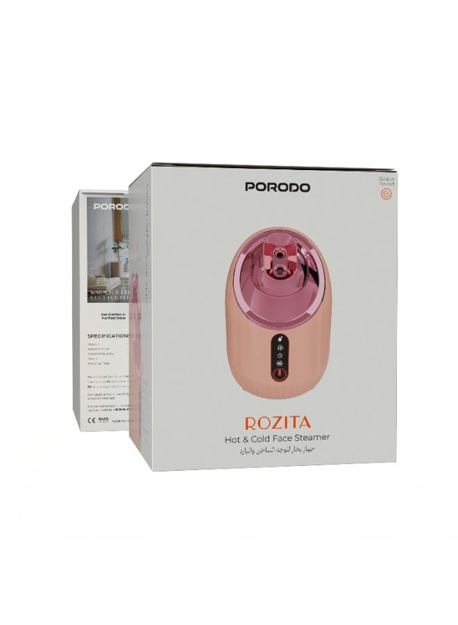 porodo Rozita Hot & Cold Face Steamer / Mist Outlet / Mode Switch / Hot and Cold Spraying / Plug Type: UK Plug / Power: 280W - Pink - Image 3