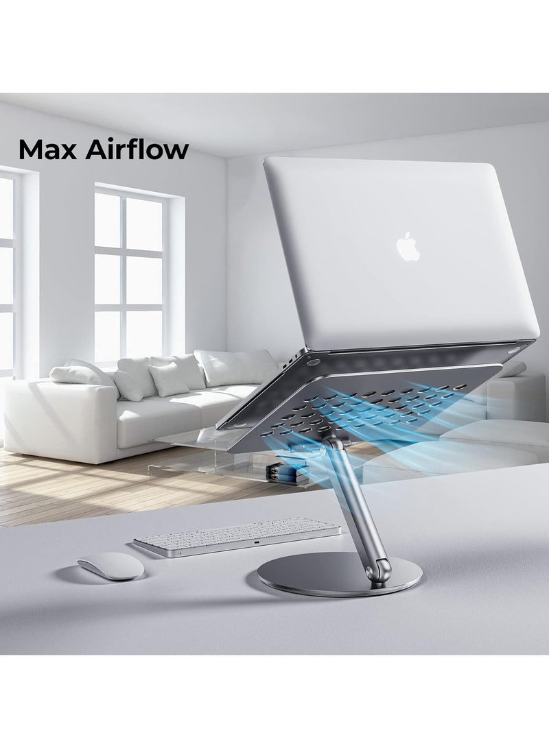 BENKS Laptop Stand with 360° Rotating Base, Angle Adjustable Computer Stand, Foldable Aluminum Laptop Riser Compatible with MacBook Pro/Air, Dell, Laptops (10-16inch) - Image 5