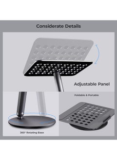 Benks BENKS Laptop Stand with 360° Rotating Base, Angle Adjustable Computer Stand, Foldable Aluminum Laptop Riser Compatible with MacBook Pro/Air, Dell, Laptops (10-16inch)  - Image 2