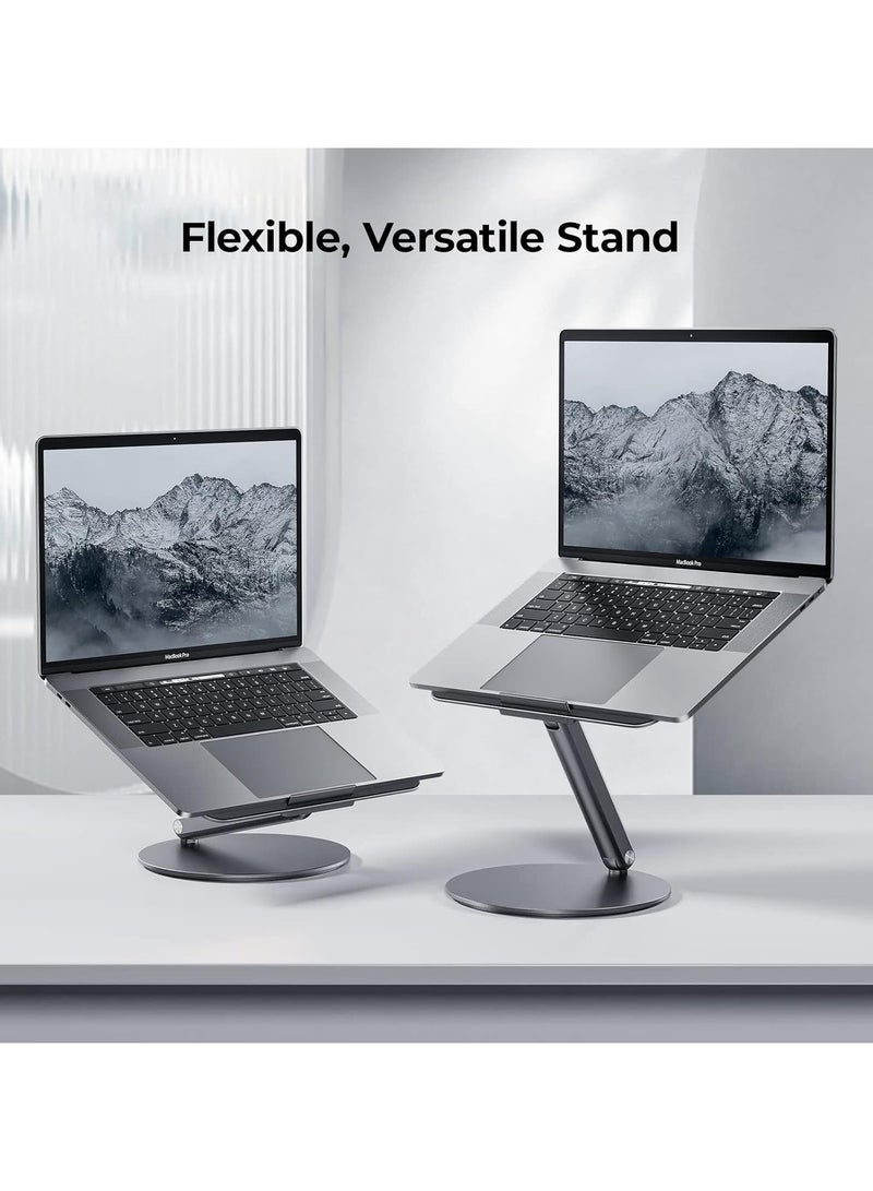 BENKS Laptop Stand with 360° Rotating Base, Angle Adjustable Computer Stand, Foldable Aluminum Laptop Riser Compatible with MacBook Pro/Air, Dell, Laptops (10-16inch) - Image 4