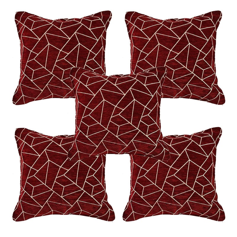 Dazzling DECOR Velvet Sofa Cover with Arm Cover and Cushion Covers Set of 5 SeaterSofa Covers 3 Seater and 2 Seater Full Cover Set for Couch SeatHeavy Fabric Sofa Slip Protector 1381_Maroon - Image 5
