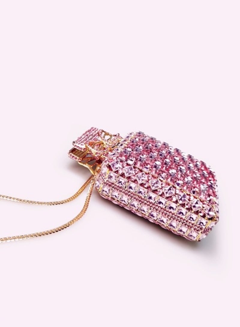 Luxury Pink Crystal Bow Super Shiny Evening Bag Mini Bags Women Banquet Exquisite Clutch Bag  - Image 4