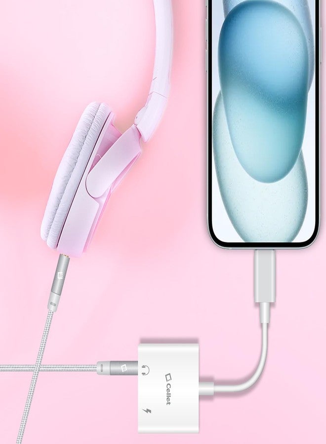 cellet محول صوت وشحن USB-C من سيلت - محول مزدوج USB-C إلى 3.5 مم ومحول شحن (محول USB-C إلى صوت وطاقة)  - Image 4