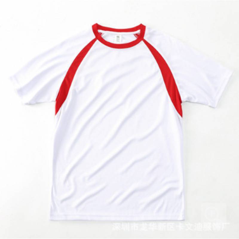 Generic Yibai match TSP-B 150g sports quick-drying adult raglan sleeve T-shirt advertising cultural shirt printing White/red