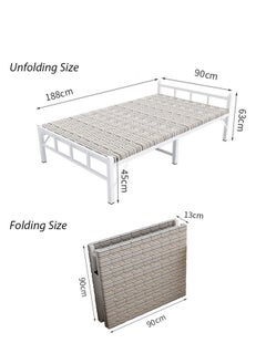 Folding Bed with Mattress Portable Foldable Bed for Spare Bedroom Office Outdoor No Assembly Required Bed 188 * 90 * 45cm White - pzsku/ZA3D6B9F293CD1CEE4822Z/45/_/1732154412/86b4a4de-dd9e-4833-a1c9-fb716f4ca26a