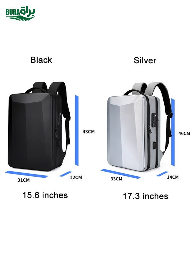 BURAQ ABS Hard Shell Gaming Computer Backpack, Color: 17.3 inches (Silver)  - Image 2