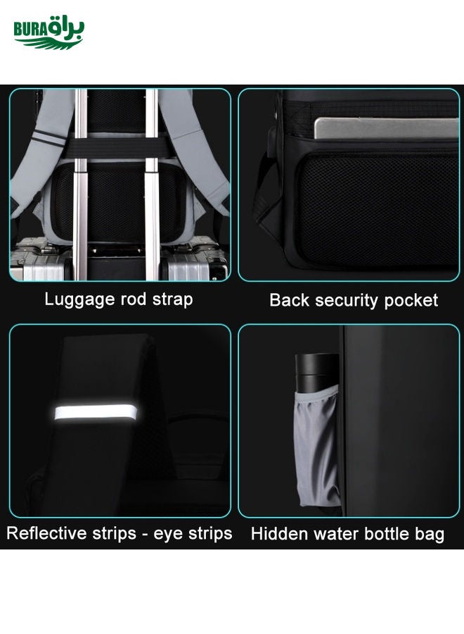 BURAQ ABS Hard Shell Gaming Computer Backpack, Color: 17.3 inches (Silver)  - Image 3