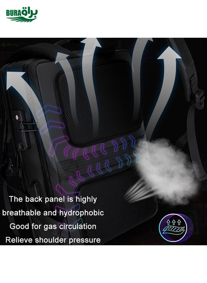 BURAQ ABS Hard Shell Gaming Computer Backpack, Color: 17.3 inches (Silver)  - Image 5